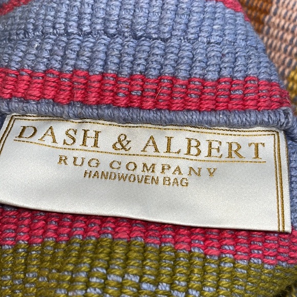 DASH & ALBERT Rug Company Handwoven Tote Bag w/Leather Handles - Picture 10 of 15